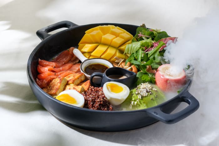 Big healthy bowl Salmon — Brie Restaurant & Cheesery, Ubud