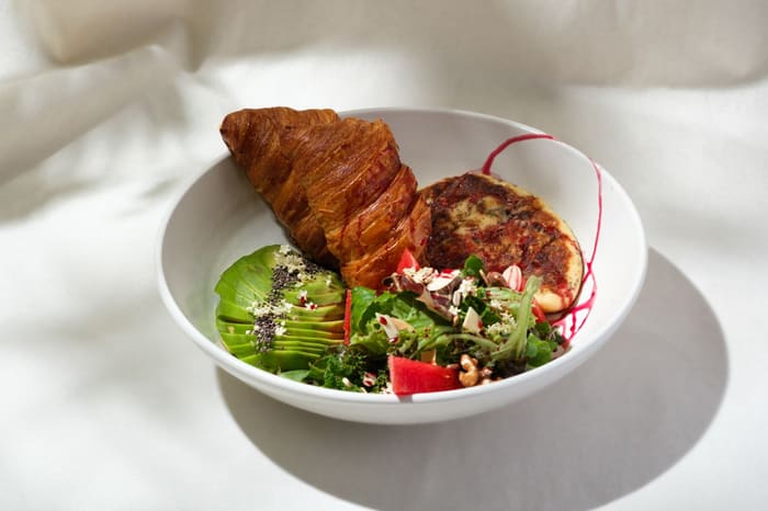 Fried Halloumi with Watermelon and Crispy Croissant — Brie Restaurant & Cheesery, Ubud