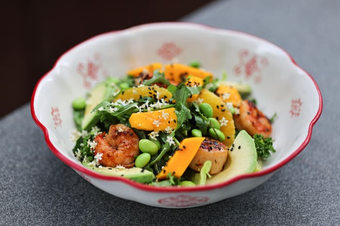 Salad with Scallops, Shrimps & Citrus Dressing — Brie Restaurant & Cheesery, Ubud