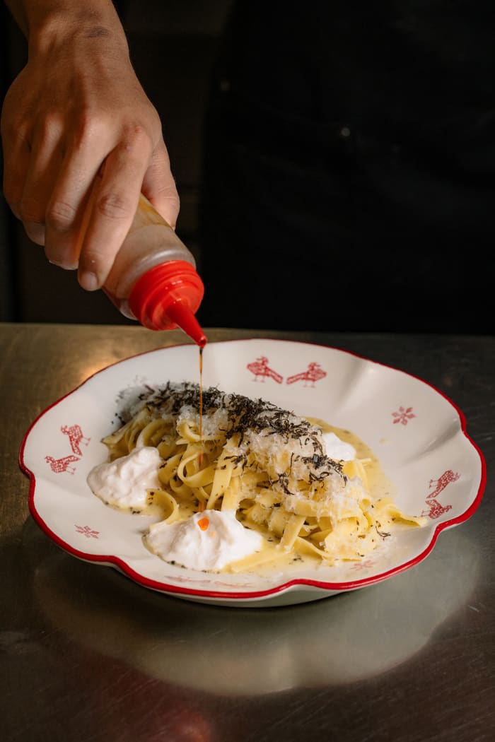 Tagliatelle with Stracciatella and Truffle — Brie Restaurant & Cheesery, Ubud